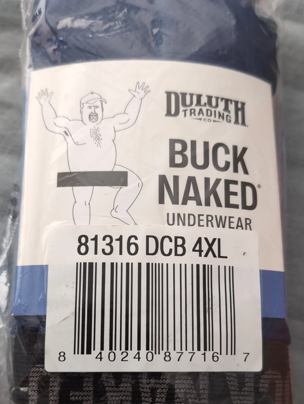 NWT Duluth Trading Co Buck Naked Underwear Navy with Black Accents 4XL